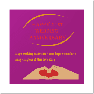 happy 41st wedding anniversary Posters and Art